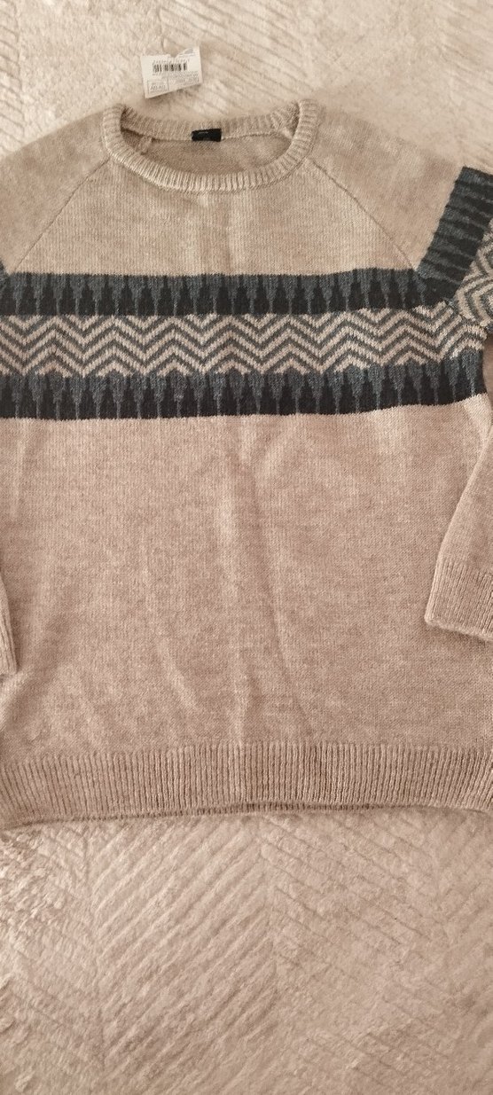 Gri Uzun Kollu Örgü Yün çocuk Kazak - Görsel 4