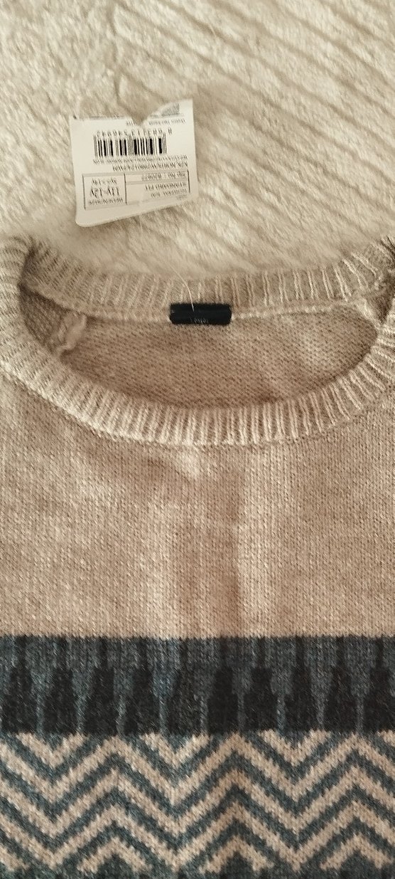 Gri Uzun Kollu Örgü Yün çocuk Kazak - Görsel 3