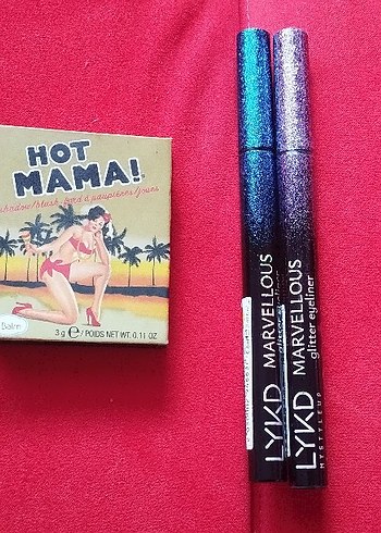 Parlak Pembe Maskara ve Eyeliner Seti