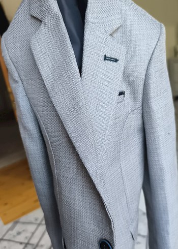 Gri Erkek Çocuk Regular Fit Düğmeli Ceket - Görsel 4