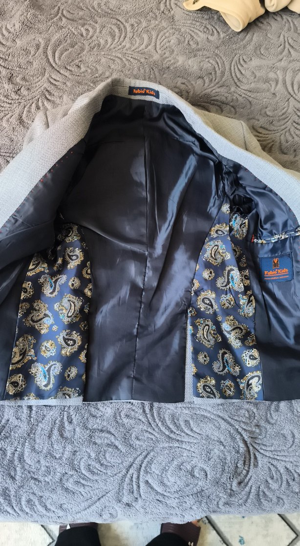 Gri Erkek Çocuk Regular Fit Düğmeli Ceket - Görsel 2