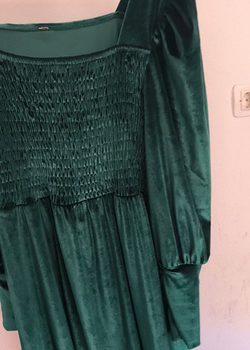 Yeşil Uzun Bohem Elbise - Görsel 6