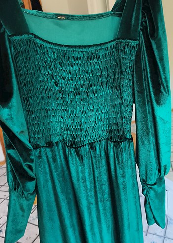 Yeşil Uzun Bohem Elbise - Görsel 2