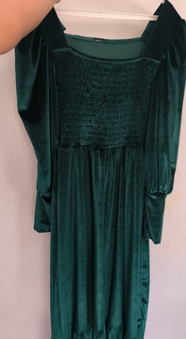 Yeşil Uzun Bohem Elbise - Görsel 4