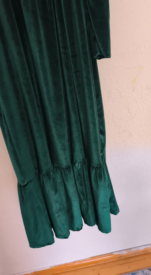 Yeşil Uzun Bohem Elbise - Görsel 5