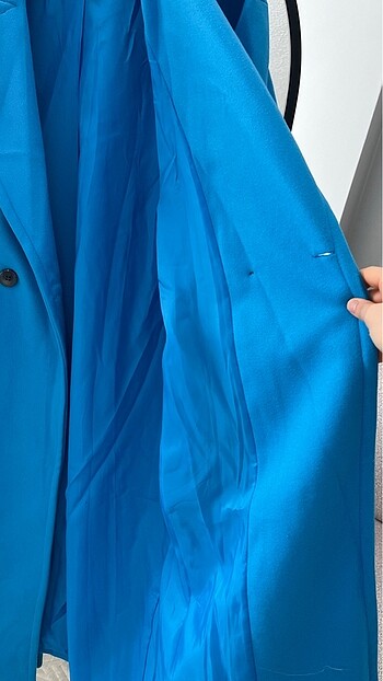 universal Beden mavi Renk June oversize kruvaze kaban