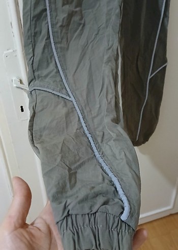 Yeşil Fermuarlı Erkek Paraşüt Eşofman Altı - Görsel 5