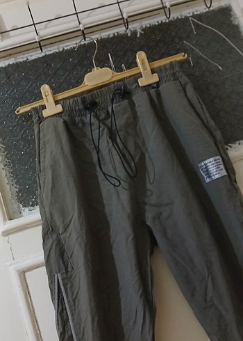 Yeşil Fermuarlı Erkek Paraşüt Eşofman Altı - Görsel 3