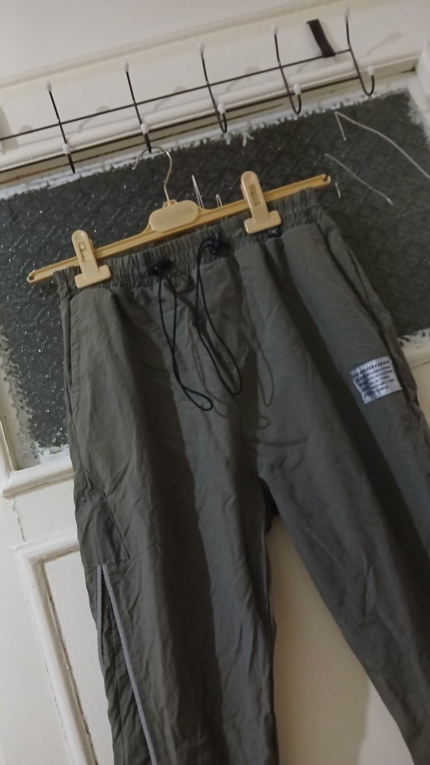 Yeşil Fermuarlı Erkek Paraşüt Eşofman Altı - Görsel 3