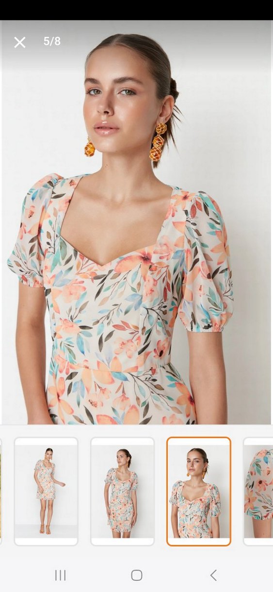 Trendyol Milla Çiçek Desenli  Elbise - Görsel 3