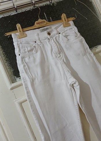 Kadın Beyaz Kot Pantolon Jeans - Görsel 2