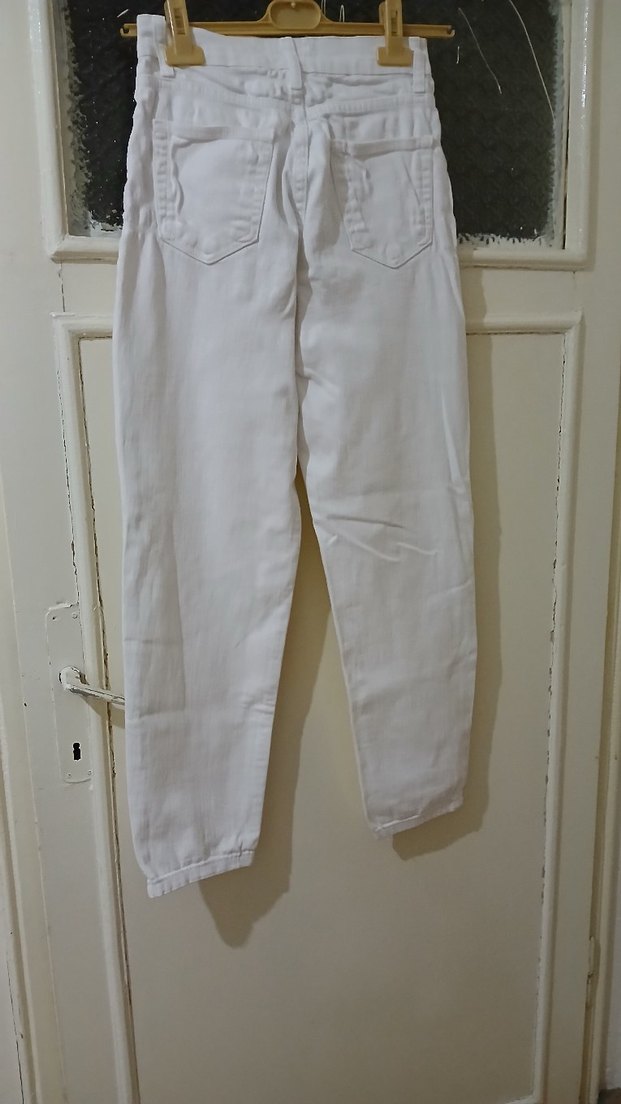 Kadın Beyaz Kot Pantolon Jeans - Görsel 3