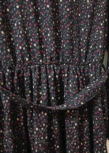 Düğmeli Siyah Bohem Midi Elbise - Görsel 5