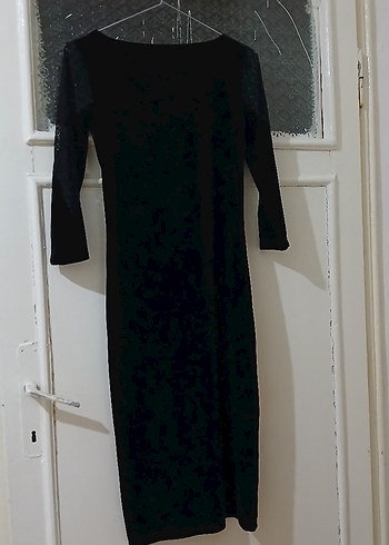 Siyah Kadife Elbise - Görsel 6