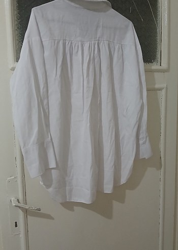 Beyaz Keten Kadın Gömlek - Görsel 6
