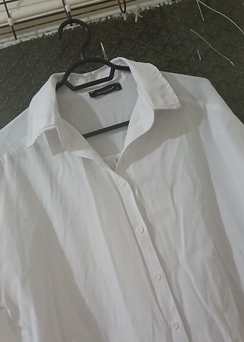 Beyaz Keten Kadın Gömlek - Görsel 2