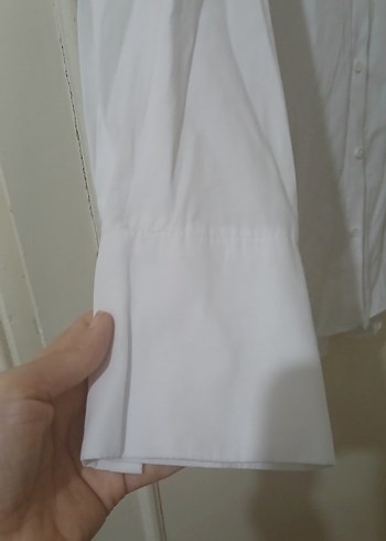 Beyaz Keten Kadın Gömlek - Görsel 5