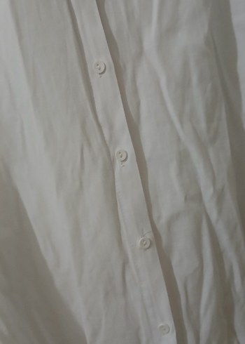 Beyaz Keten Kadın Gömlek - Görsel 4