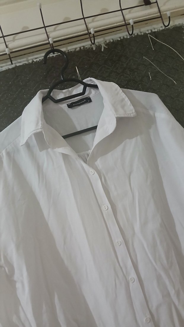 Beyaz Keten Kadın Gömlek - Görsel 2