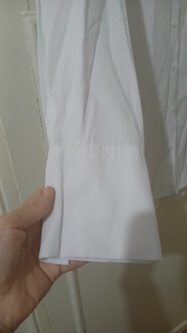 Beyaz Keten Kadın Gömlek - Görsel 5