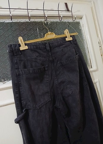 Kadın Siyah Bol Kesim Midi Kot Pantolon - Görsel 5