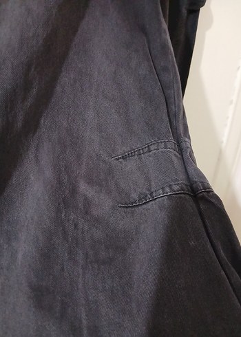 Kadın Siyah Bol Kesim Midi Kot Pantolon - Görsel 3