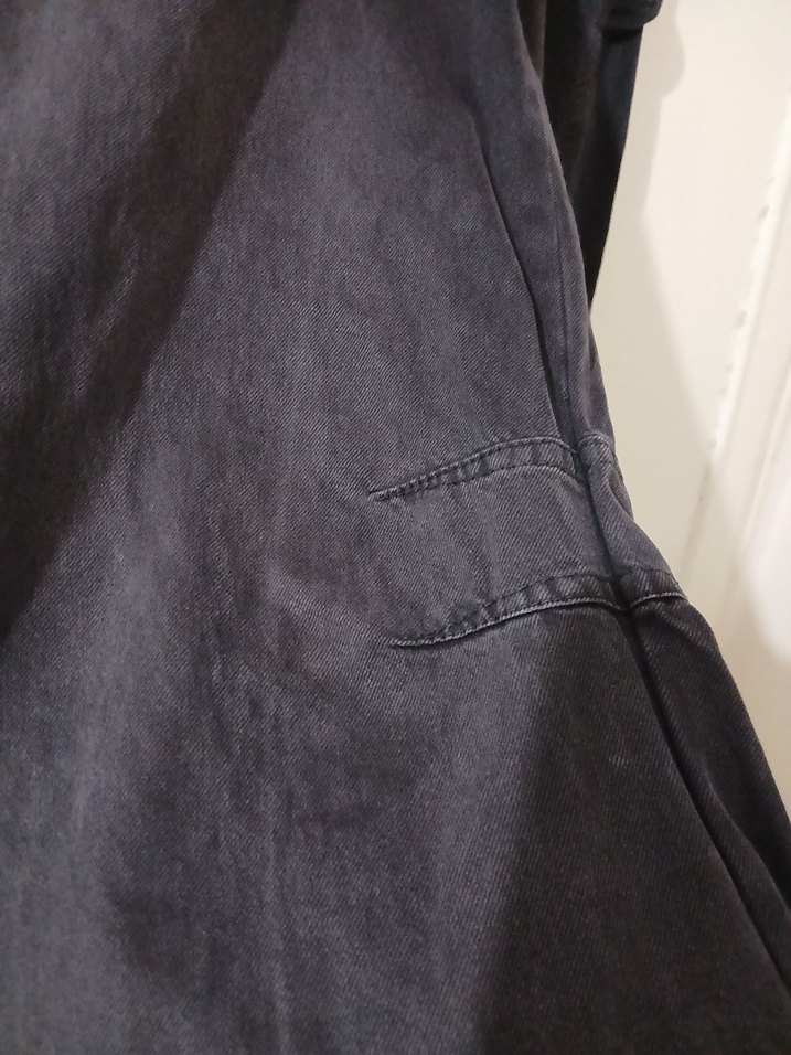 Kadın Siyah Bol Kesim Midi Kot Pantolon - Görsel 3