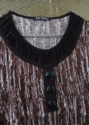 Kahverengi Uzun Kollu Piliseli Kadın Elbise - Görsel 5