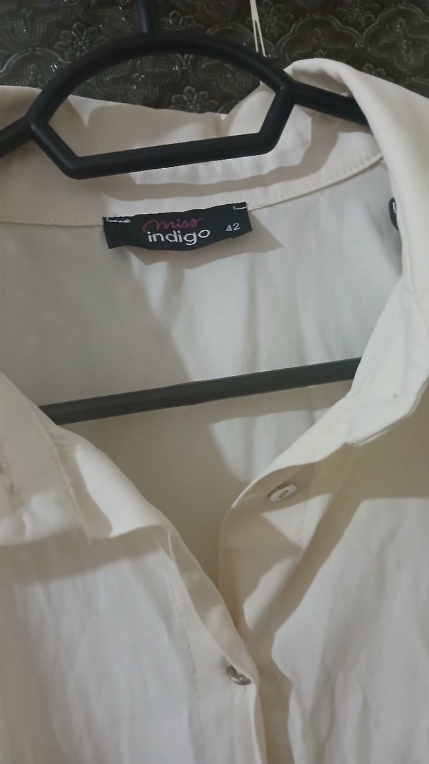 Krem Keten Kadın Gömlek - Görsel 4