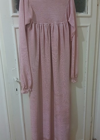 Pembe Uzun Piliseli Kadın Elbise - Görsel 6