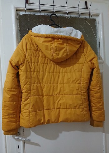 Sarı Fermuarlı Kadın Kışlık Mont - Görsel 6