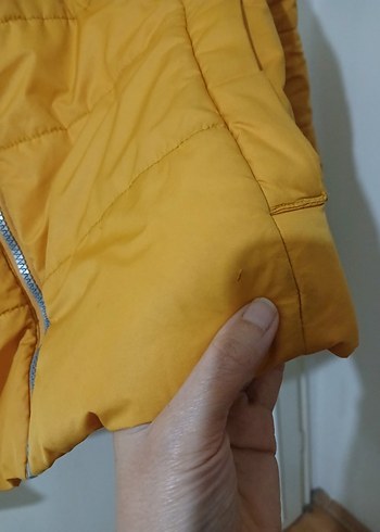 Sarı Fermuarlı Kadın Kışlık Mont - Görsel 7