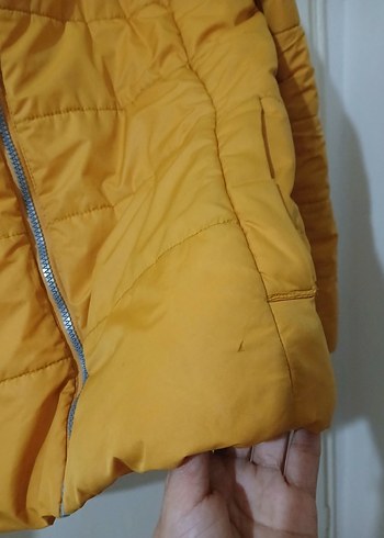 Sarı Fermuarlı Kadın Kışlık Mont - Görsel 8