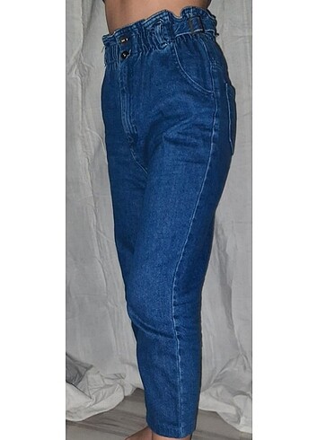 Bel lastikli mom jean