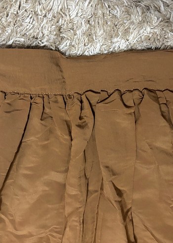 Camel rengi pilili uzun etek - Görsel 4