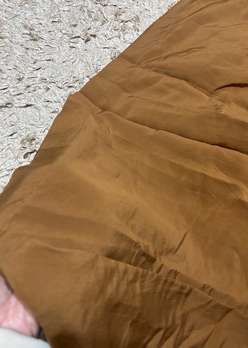 Camel rengi pilili uzun etek - Görsel 6