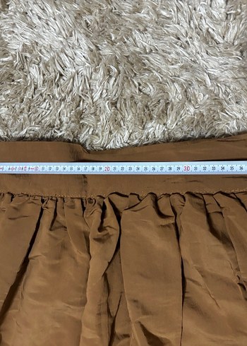 Camel rengi pilili uzun etek - Görsel 7