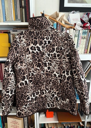 Leopar Desenli Kahverengi Kadın Ceket - Görsel 4