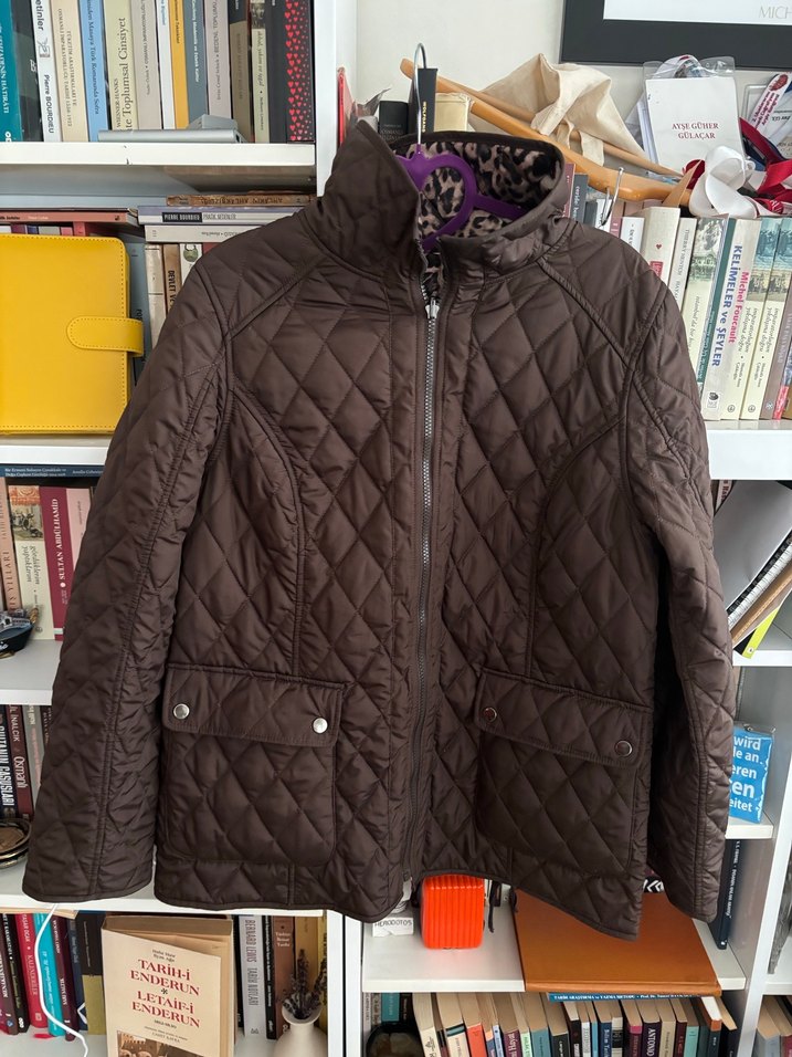 Leopar Desenli Kahverengi Kadın Ceket - Görsel 5