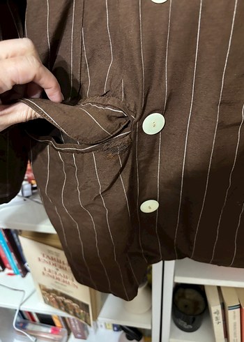 Düğmeli Kahverengi Kadın Blazer Ceket - Görsel 4