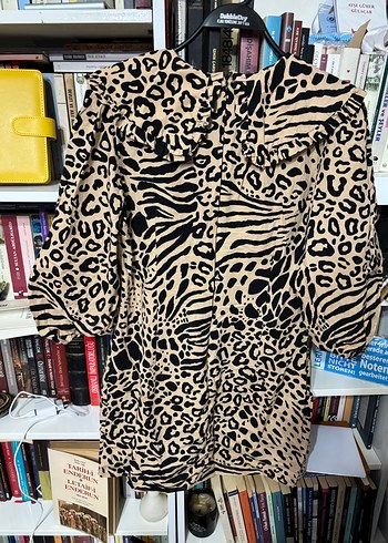 Kahverengi Zebra Desenli Kadın Bluz - Görsel 6