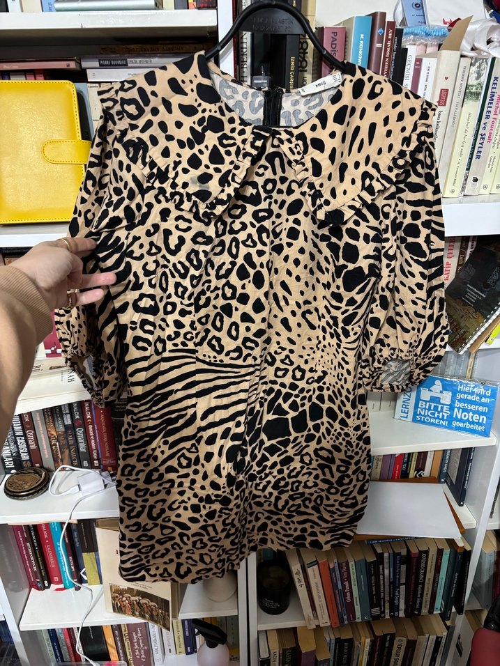 Kahverengi Zebra Desenli Kadın Bluz - Görsel 5