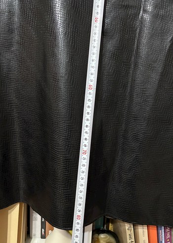 Siyah Deri Midi Etek - Görsel 6
