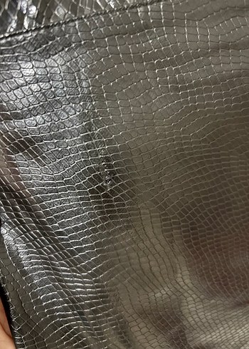 Siyah Deri Midi Etek - Görsel 3