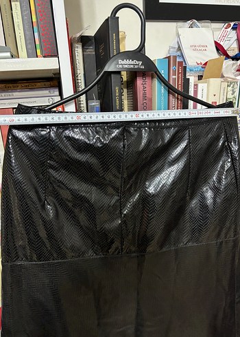 Siyah Deri Midi Etek - Görsel 5