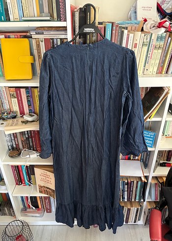 Lacivert Uzun Kot Elbise - Görsel 6