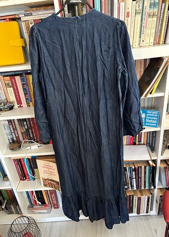 Lacivert Uzun Kot Elbise - Görsel 7