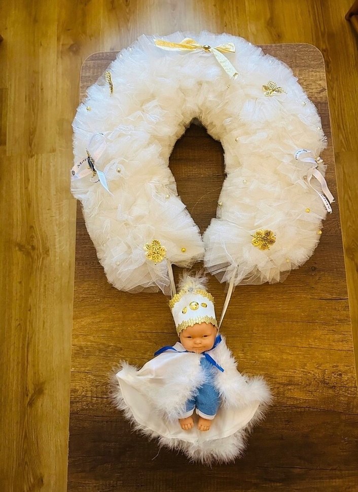 Beyaz Kürklü sünnet kapı süsü - Görsel 2