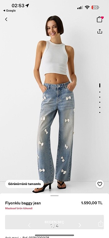 Bershka kurdeleli jean