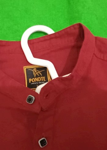 Erkek Bordo Uzun Kollu Keten Gömlek - Görsel 7